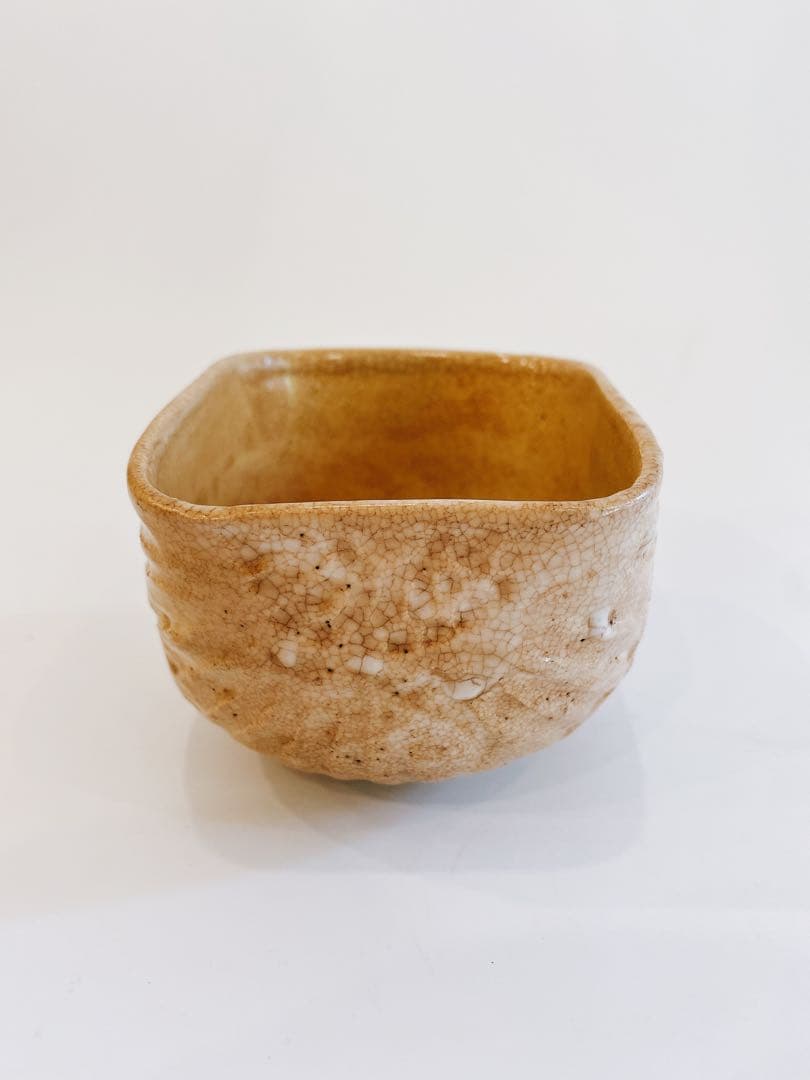 時代物　大佛字俵形茶碗　茶道具