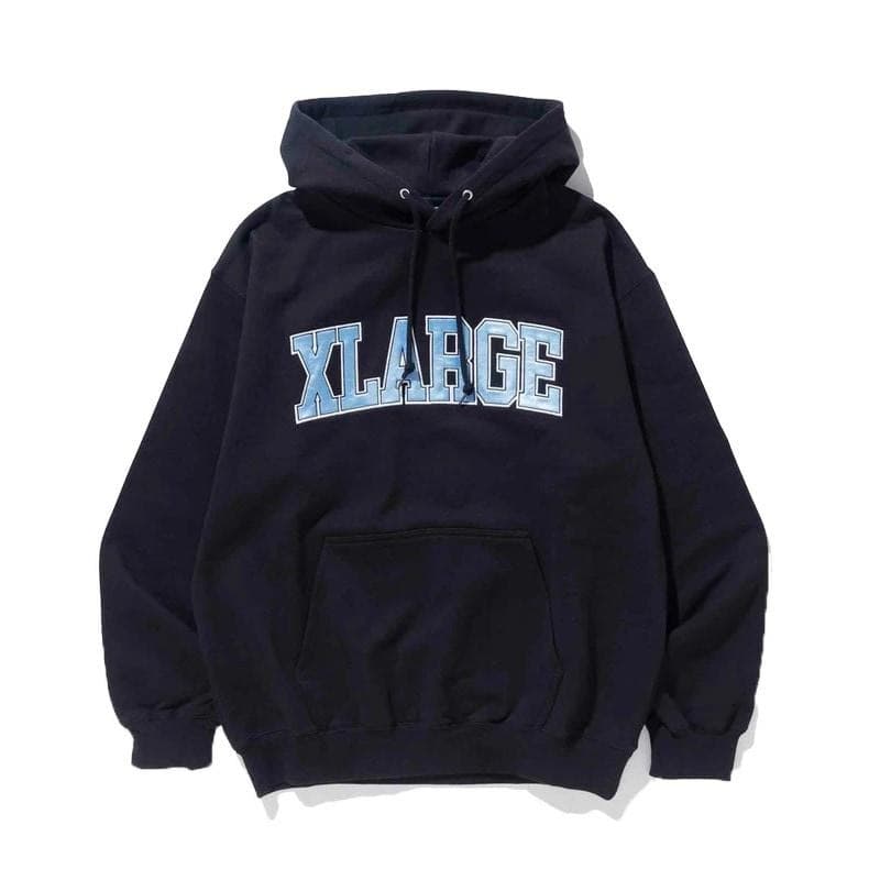 X-LARGE カレッジロゴフーディ Lサイズ ブラック