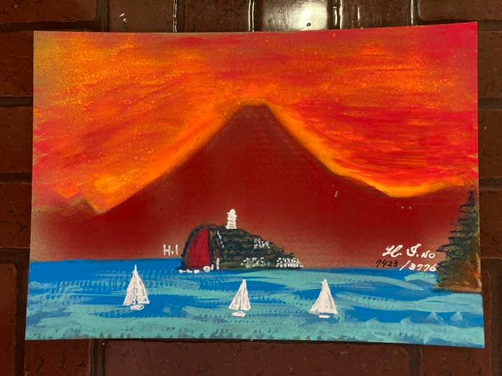 空飛ぶ画家糸川裕志の富士山曼荼羅、アクリル画、P6号、
