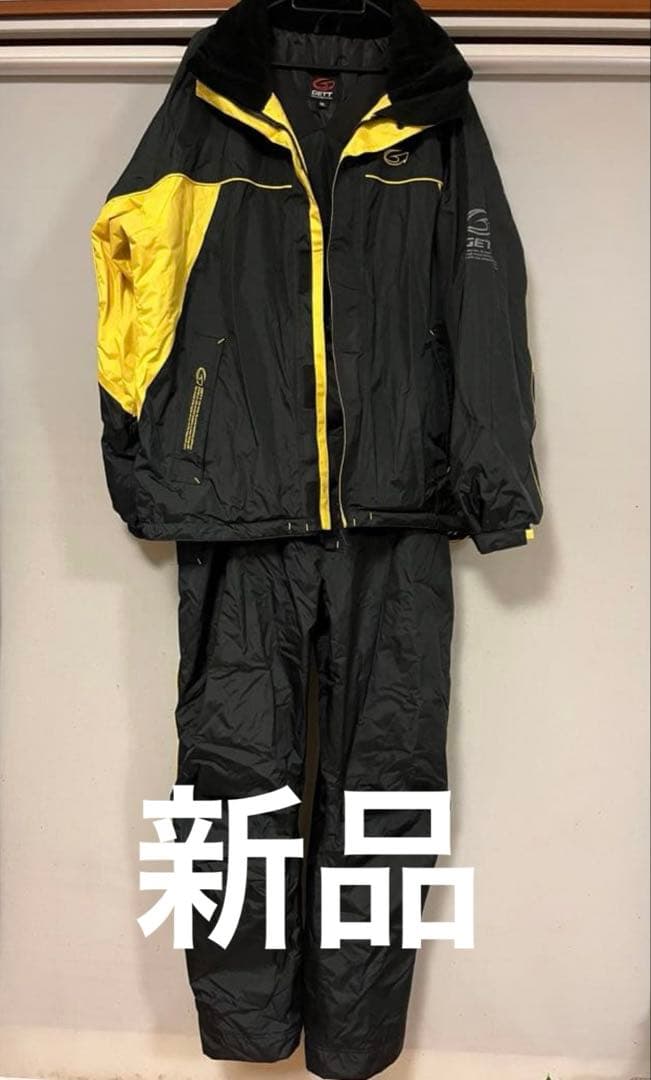 GETT フィッシング 釣り 完全防寒着 上下 メンズ 黒/黄 3L 新品