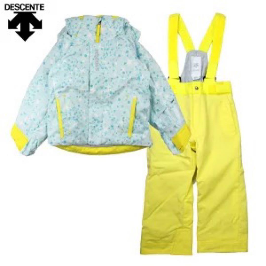 デサント 女児 スキーウェア 美品 140 ジャニアスーツ キッズ　無記名