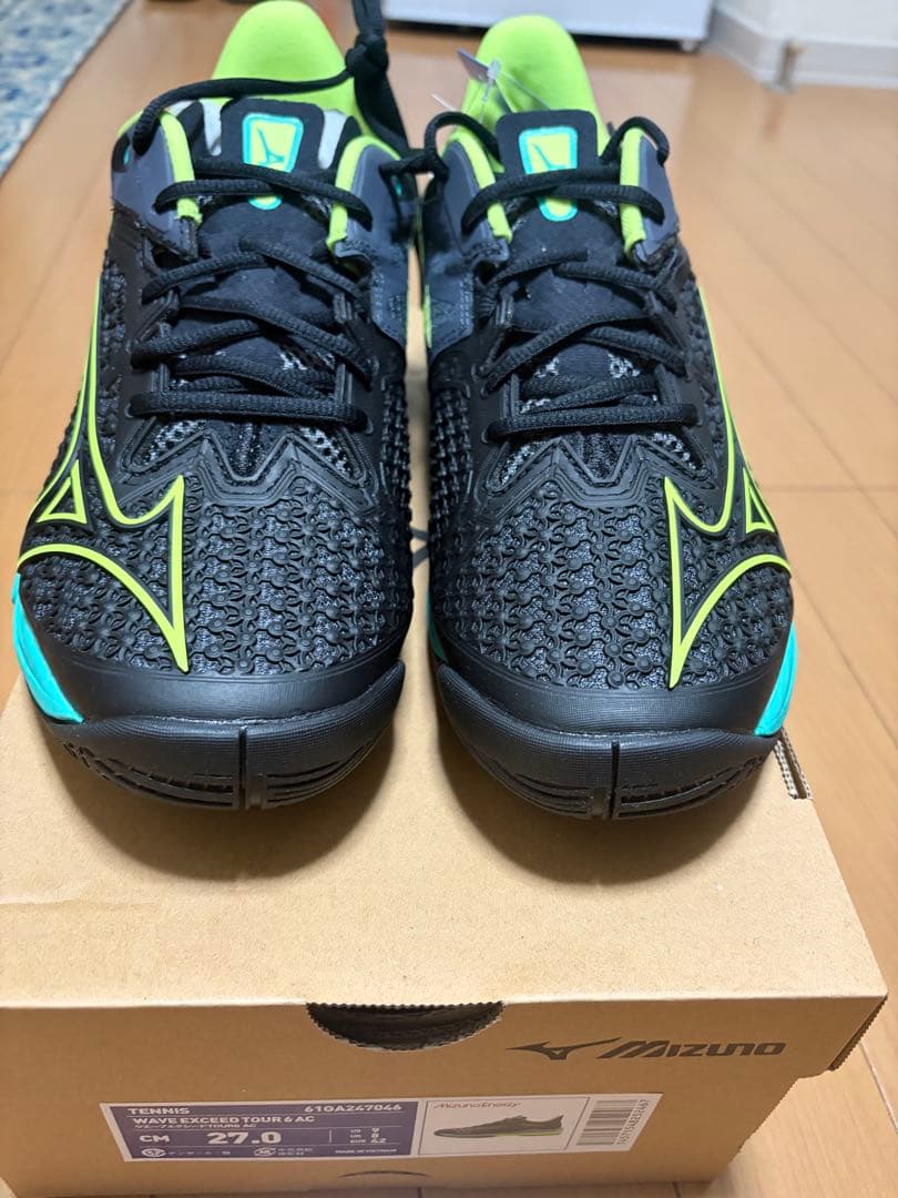 Mizuno テニスシューズ 27.0cm ブラック/ライム