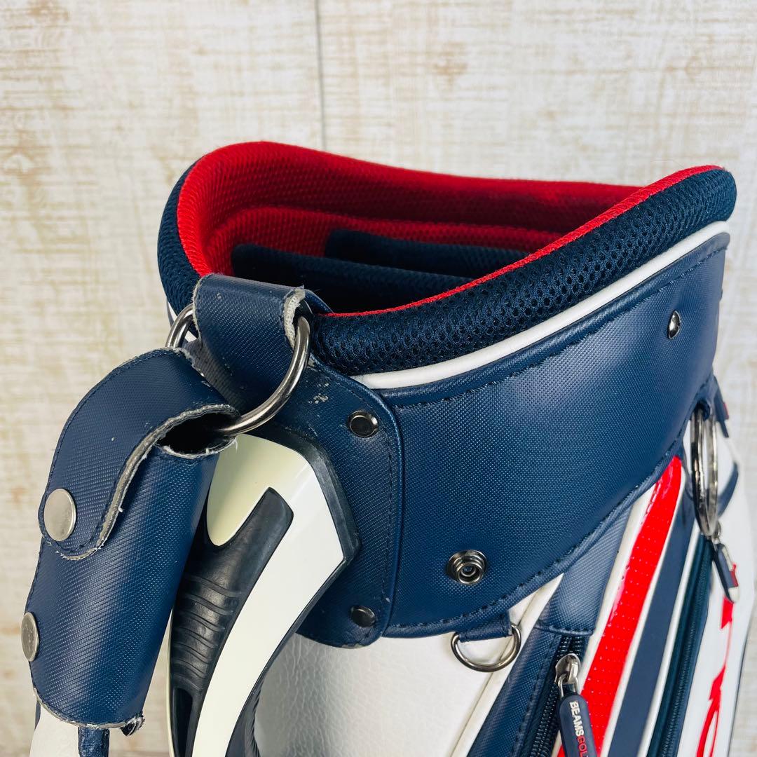 BEAMS GOLF ビームスゴルフ　ツアータイプキャディバッグ　トリコロール柄