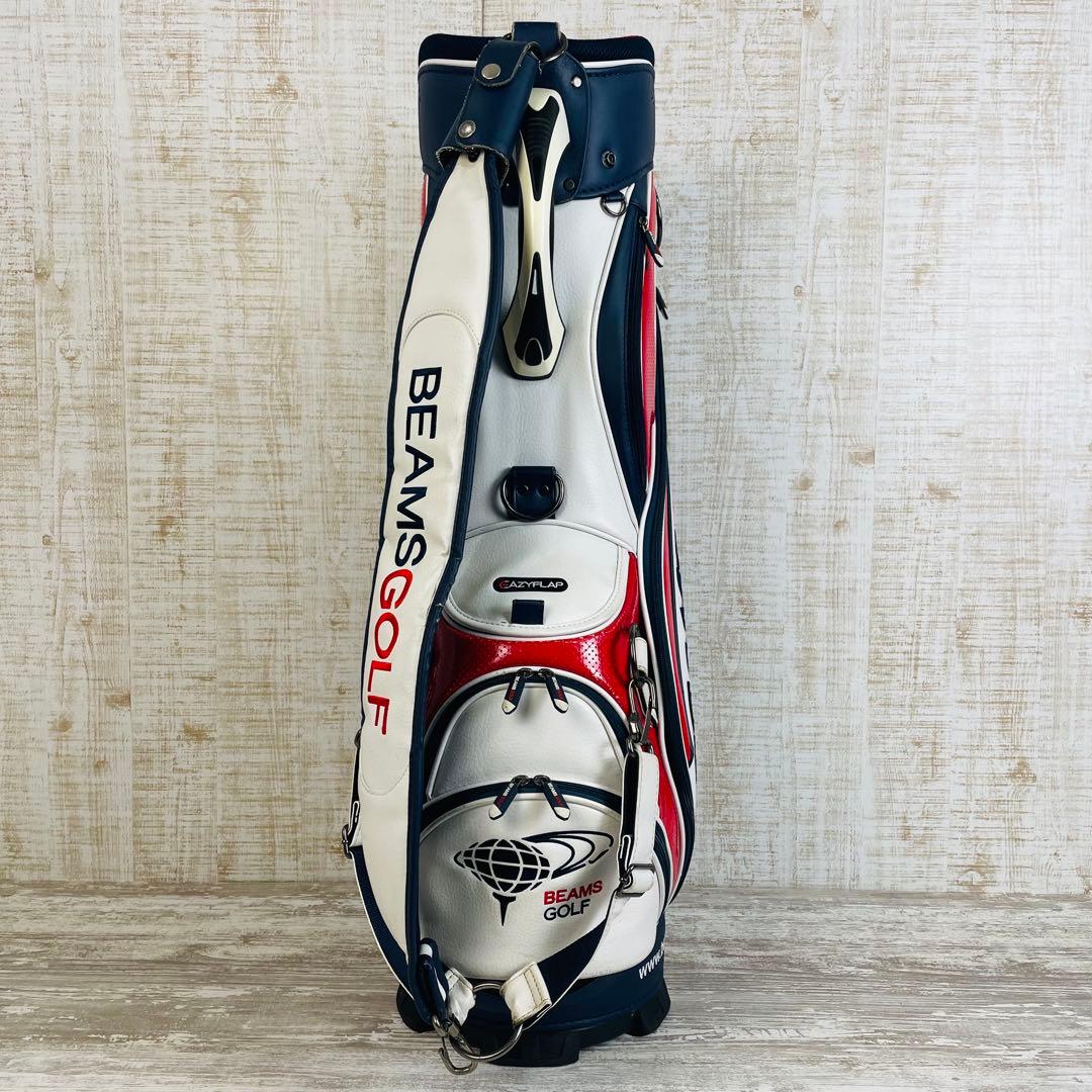 BEAMS GOLF ビームスゴルフ　ツアータイプキャディバッグ　トリコロール柄
