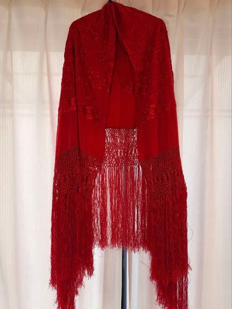 本場スペイン製 フラメンコ用 マントン・デ・マニラ（シルク100%・総刺繍）