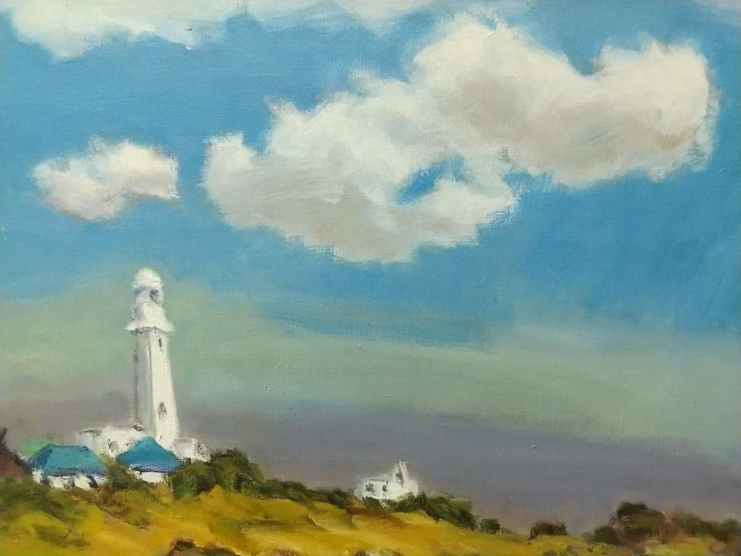 F8「雲流れる房州白浜」 絵画 油絵 油彩画 風景画 アート
