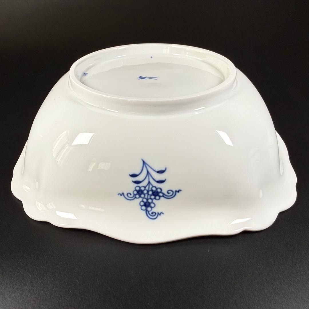 新品 マイセン ブルーオニオン スクエアボウル深皿(23cm)1枚、1級品