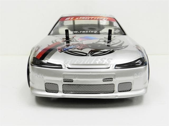 ターボ機能付 1/10 ドリフトラジコンカー S002 銀/赤 スペアボディー付