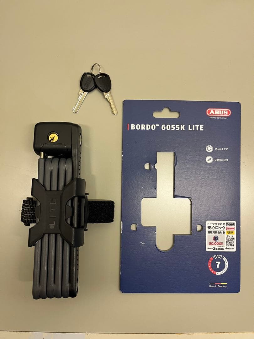 ABUS BORDO LITE 6055-85 ブラック 折りたたみロック