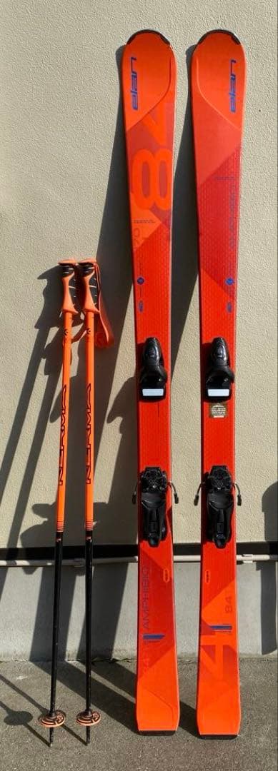 Elan amphibio 84Tiスキー板 170cm、Kermaポール付き
