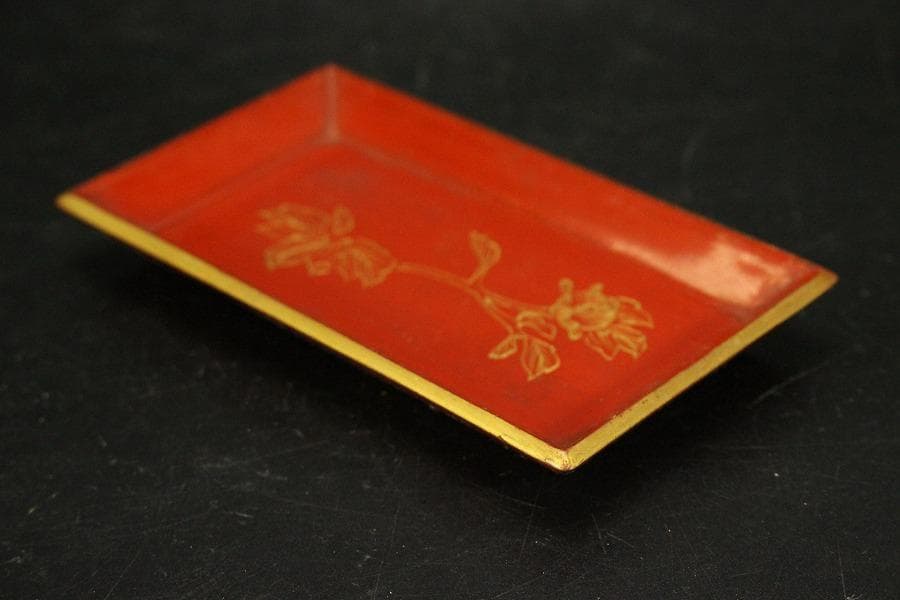 朱塗 沈金 野弁当 揃い 煎茶画箱(ZE653)