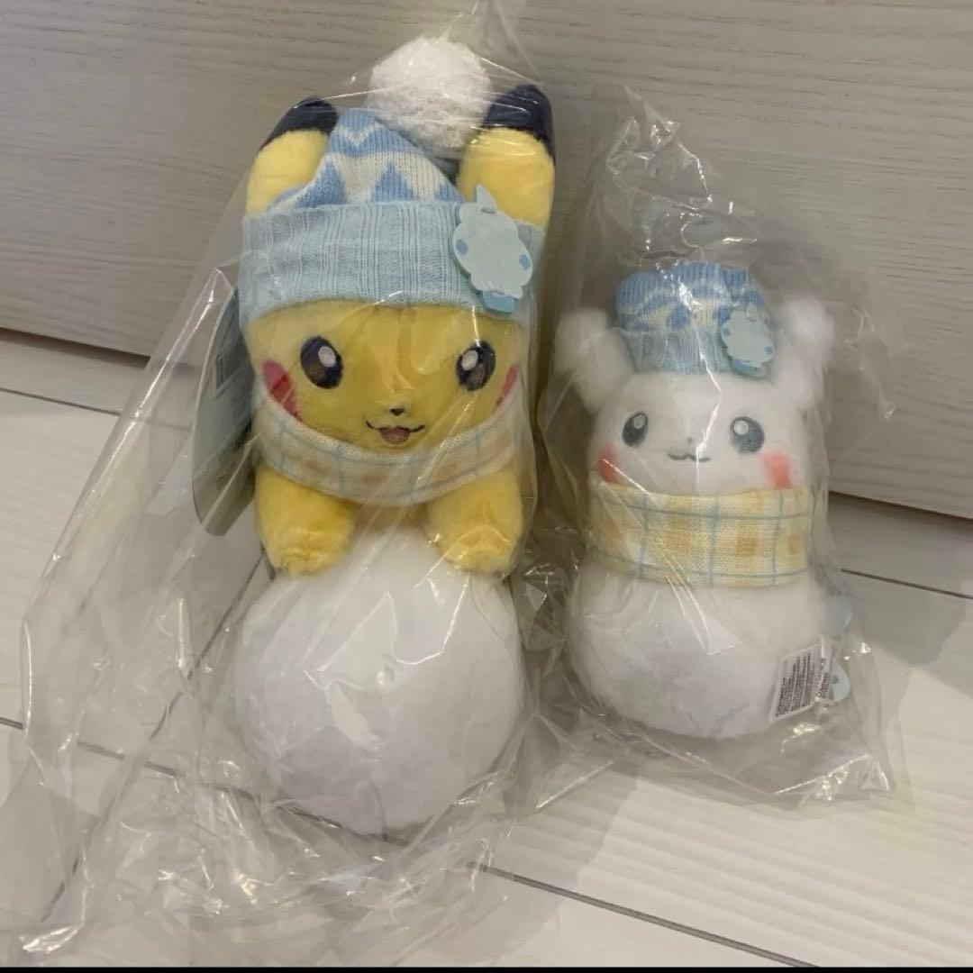 ポケモン　ピカチュウ ゆきだるま　ゆきあそび　ぬいぐるみ　ポケセン