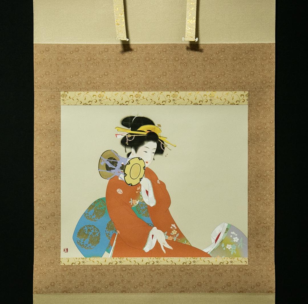 掛軸-1767　上村松園　鼓の音　限定380部のうち87番　上村淳之監修
