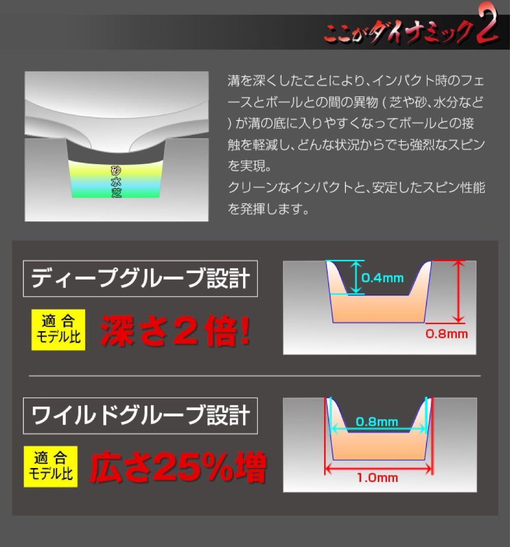 ★左 新登場★世界最多角溝で超絶バックスピン! ダイナミクス ハイスピンウェッジ