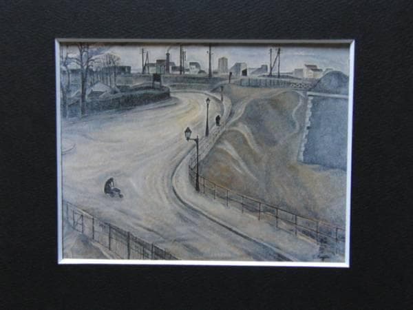 藤田嗣治、【パリ風景】、希少画集画、高級新品額・額装付、状態良好