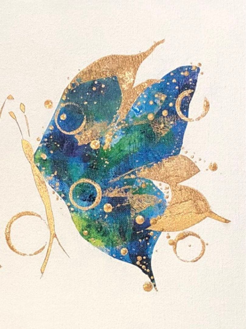 絵画　油絵　原画　蝶　北欧　カラフル　アート　インテリア　F4
