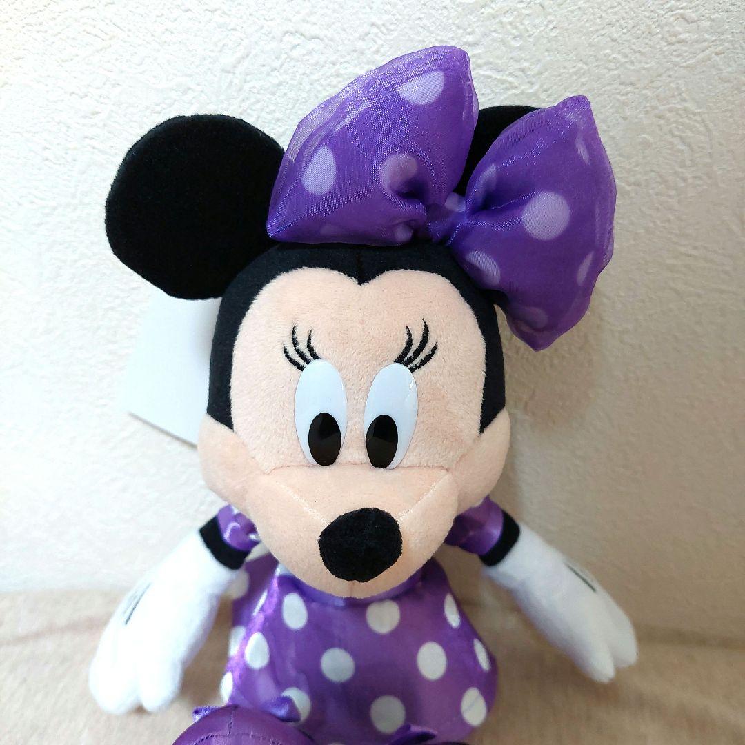 ディズニー★ミニーの日 ぬいぐるみチャーム 水玉 紫