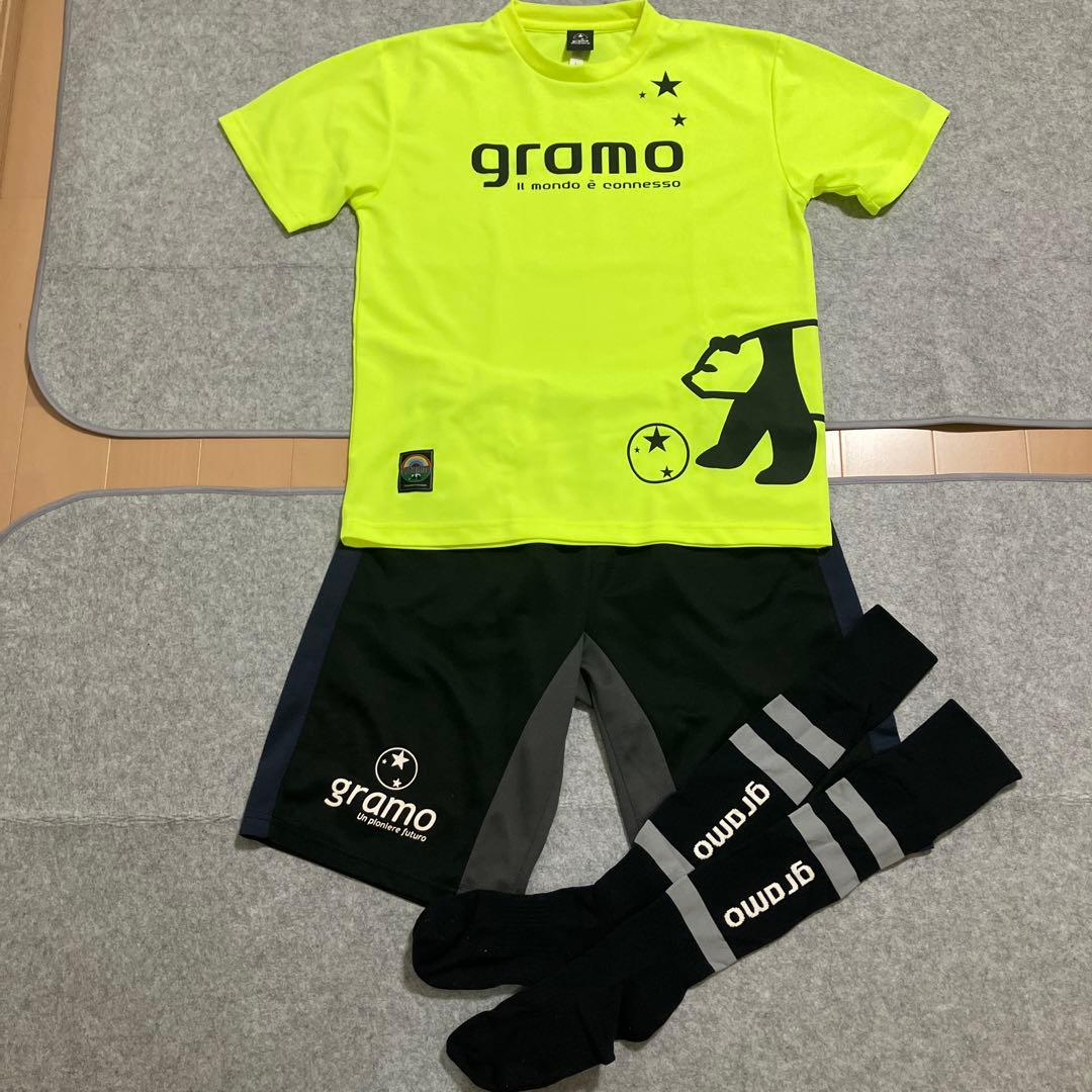 ★gramo 上L下XL　ソックス3点セット　蛍光イエロー　グラモ★