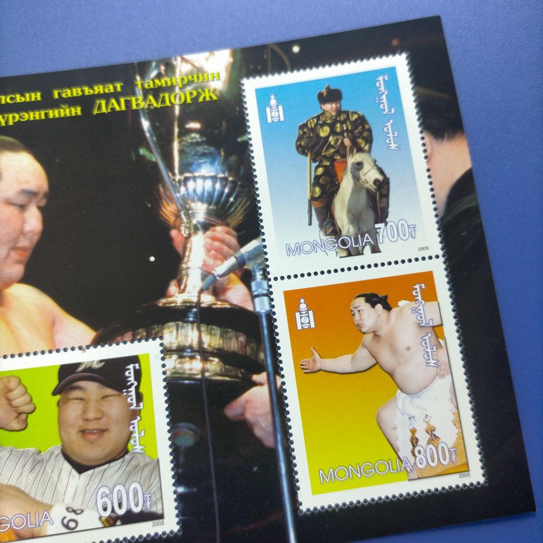 3905 外国切手 モンゴル 2005年 相撲 第68代横綱 朝青龍　小型S/S