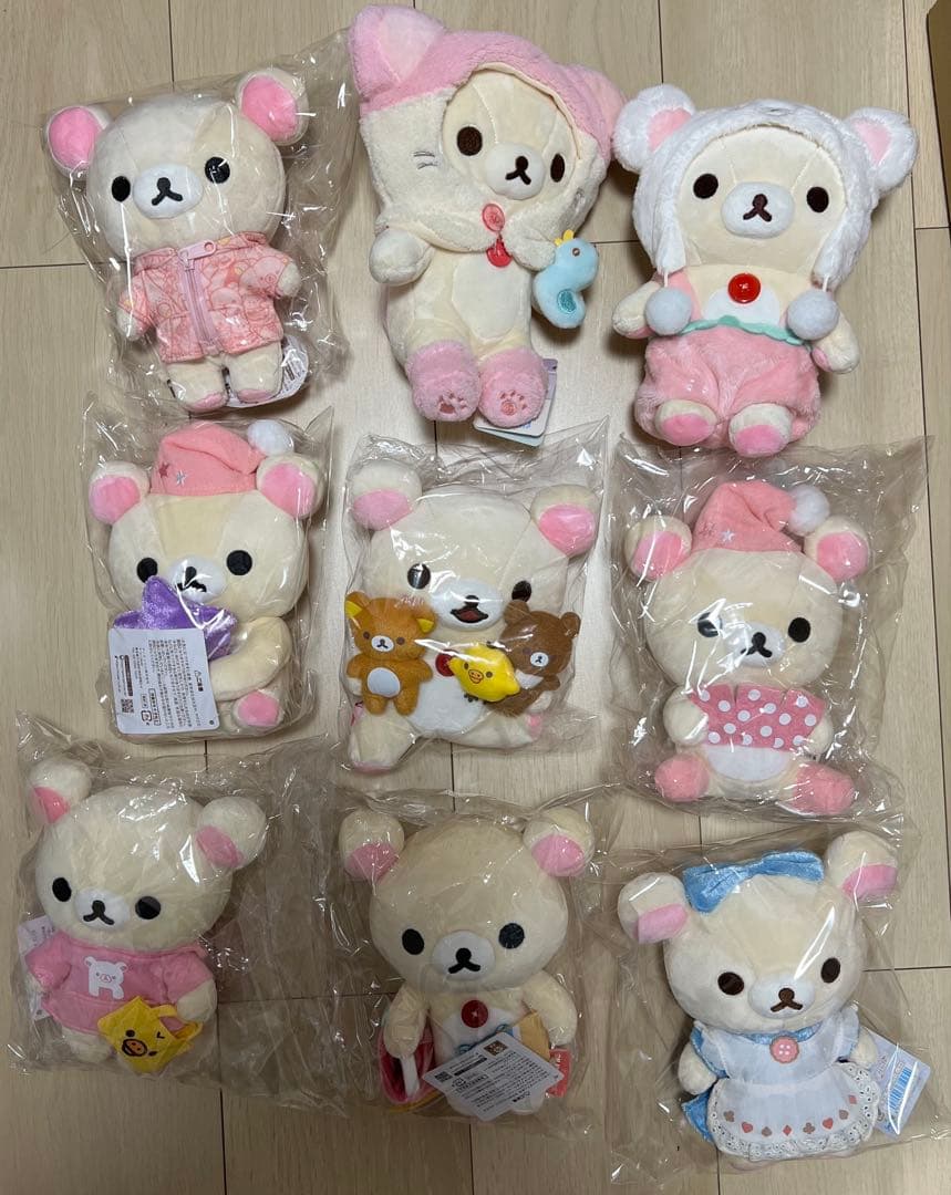 コリラックマ　タグ付きぬいぐるみ　10点セット