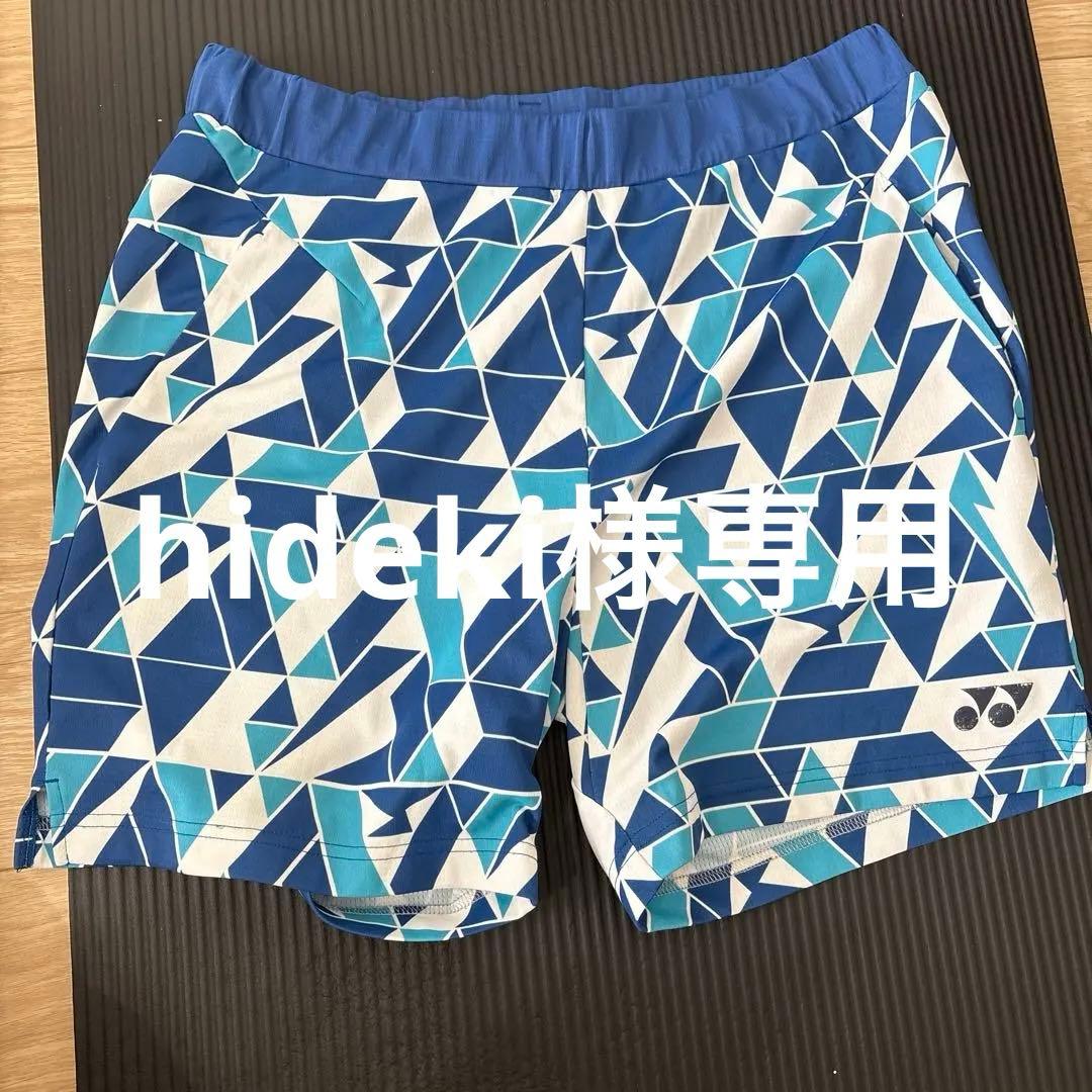 hideki ヨネックス 幾何学模様 廃盤 ハーフパンツ ブルー XL
