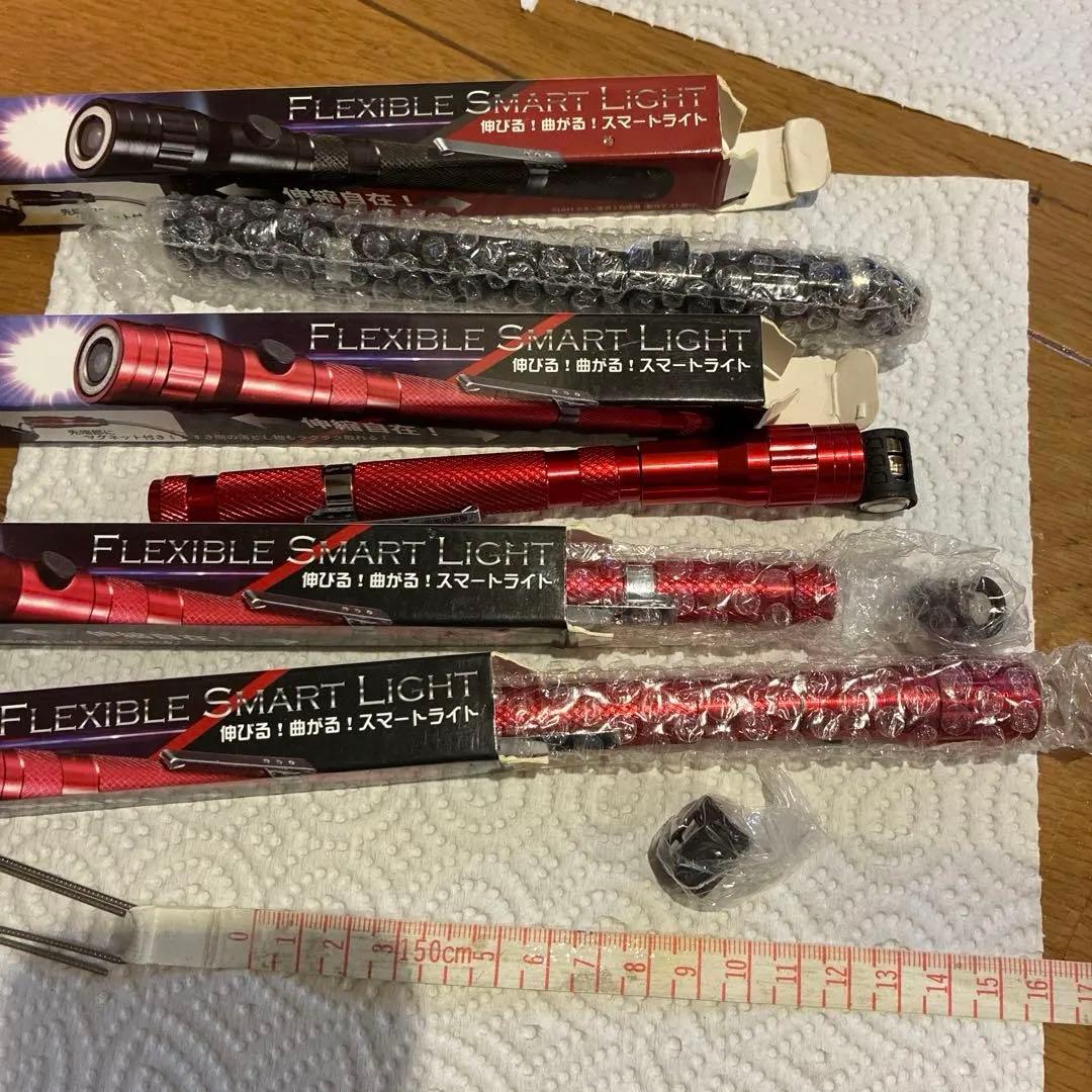 フレキシブルスマートライト ボタン電池付き　レッド　ブラック　4本セット