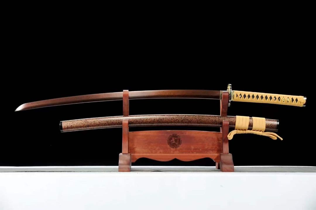 ダマスカス発赤武者刀【千秋】武具　刀装具　日本刀　模造刀 居合刀