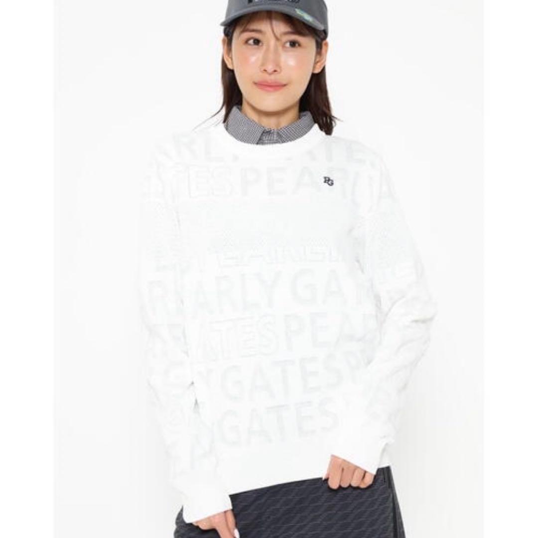 トップス PEARLY GATESコットンビーム クルーネックニットプルオーバー