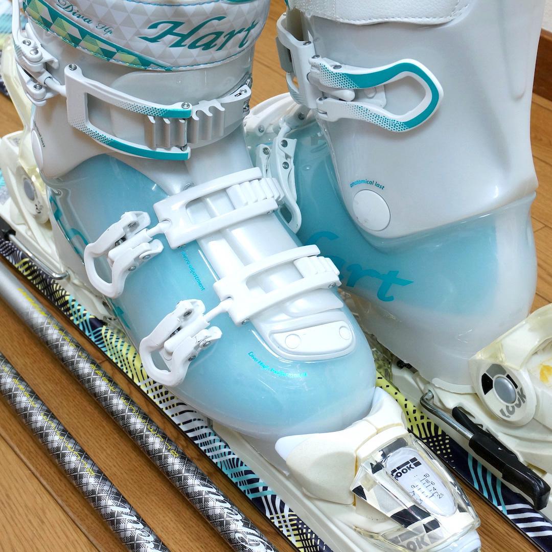 メンテ済 140cm 靴25.5cm HART レディース スキーセット