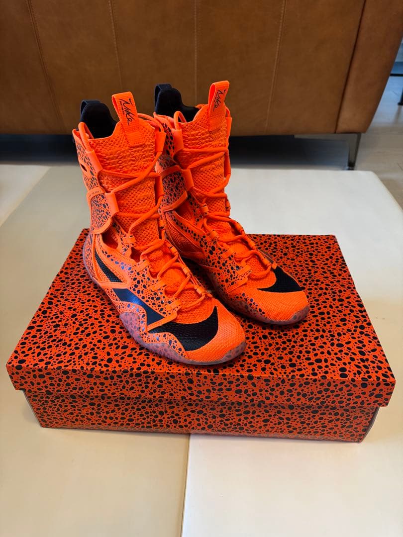 NIKE オレンジ ハイカット ボクシングシューズ
