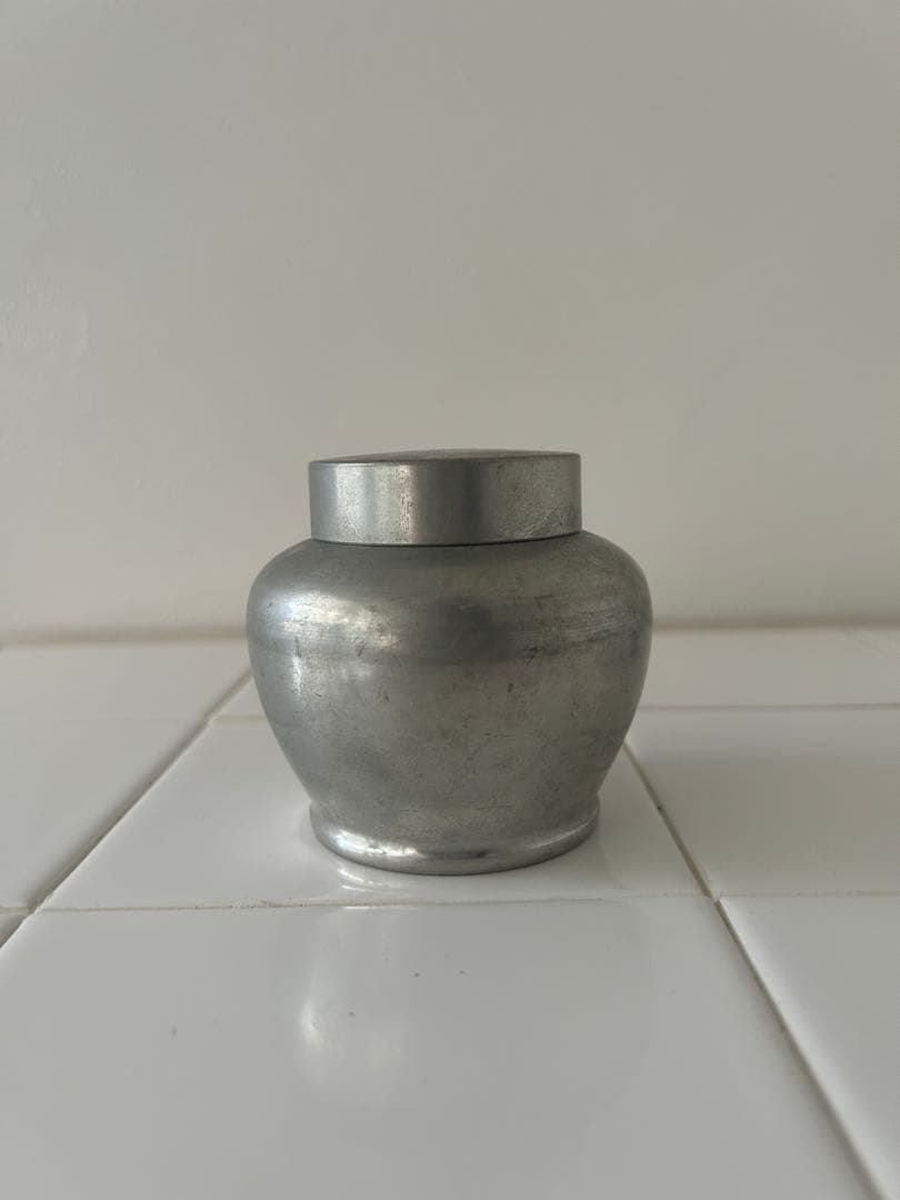 英祥堂製　茶筒　錫製