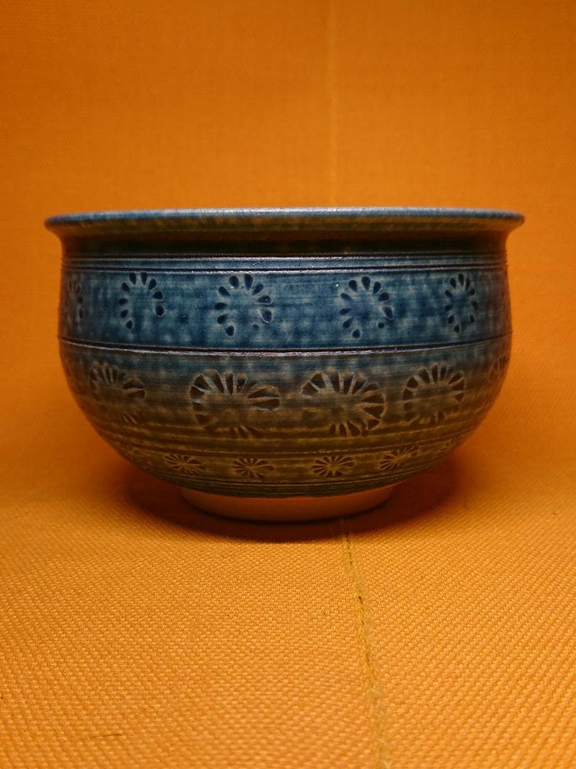 【美品】小鉢　丼鉢　青釉　陶器　置物　インテリア　工芸品　美術品　A3208