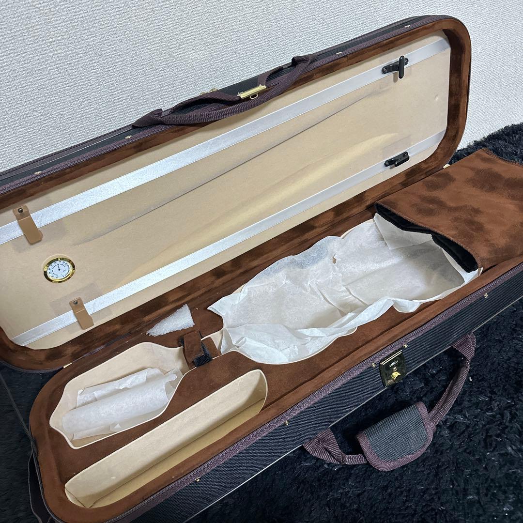 美品 バイオリンケース 4/4サイズ 弦楽器 湿度計付き 弦楽器