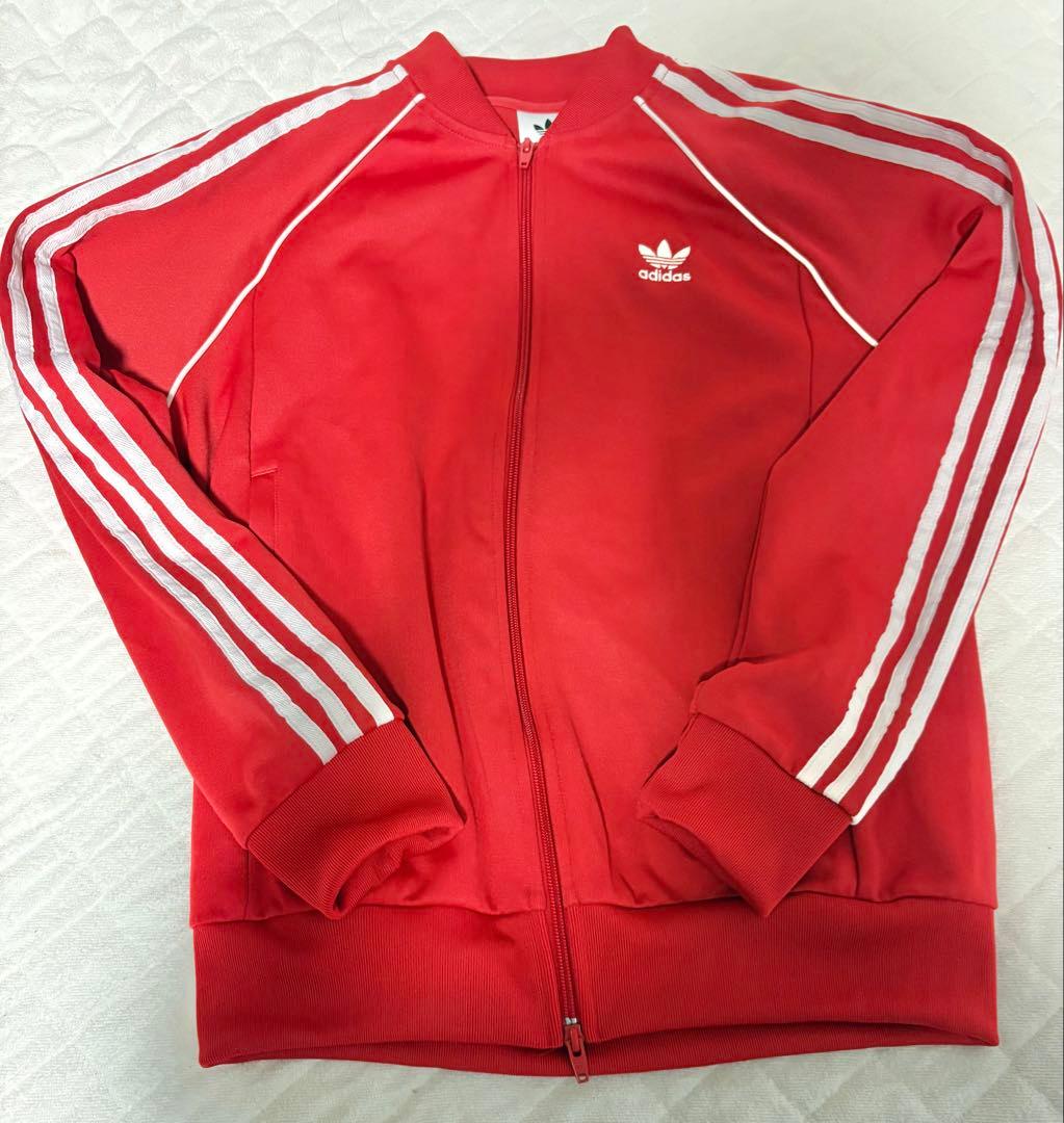 adidas トラックジャケット　レッド　サイズL