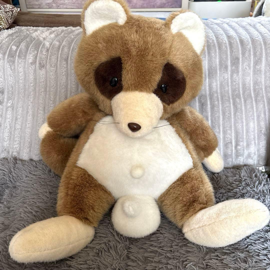 ぬいぐるみの三英　たぬき　BIGぬいぐるみ　レトロ ぽぽたの秘密