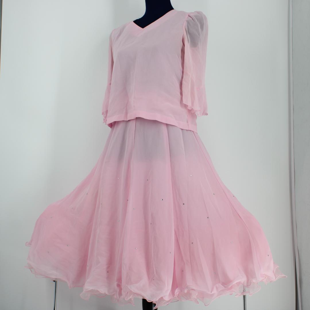 【美品社交ダンス衣装】上下セット トップス スカート U:NA かわいい 可愛い