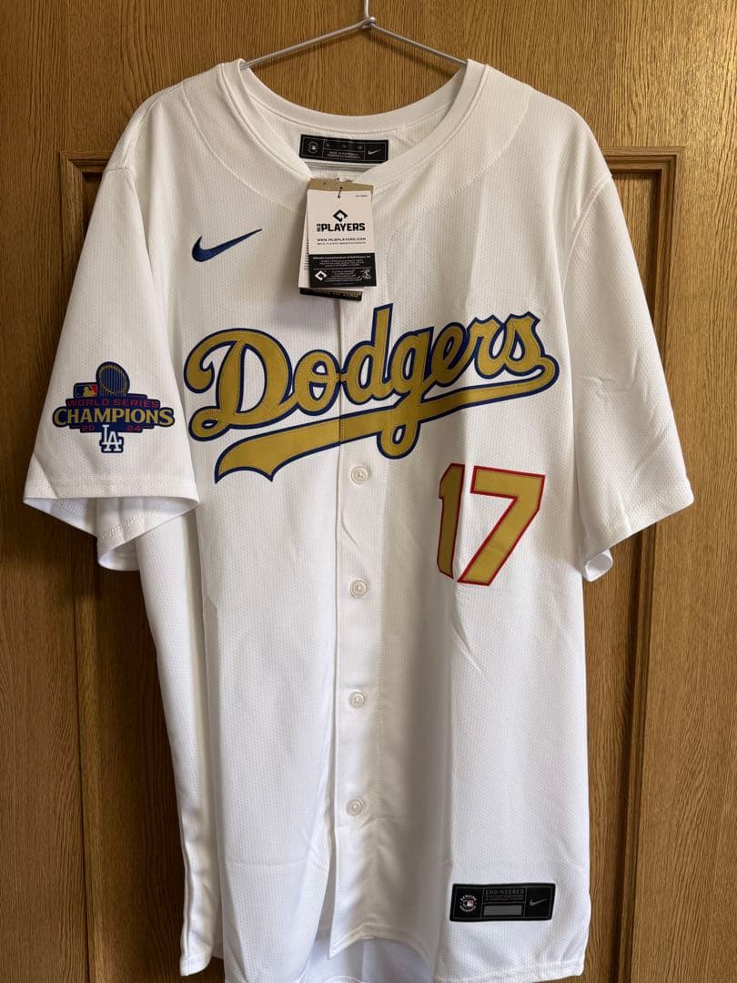 WS２連覇　MLB公式 ドジャース ユニフォーム ゴールド 大谷翔平 XLサイズ
