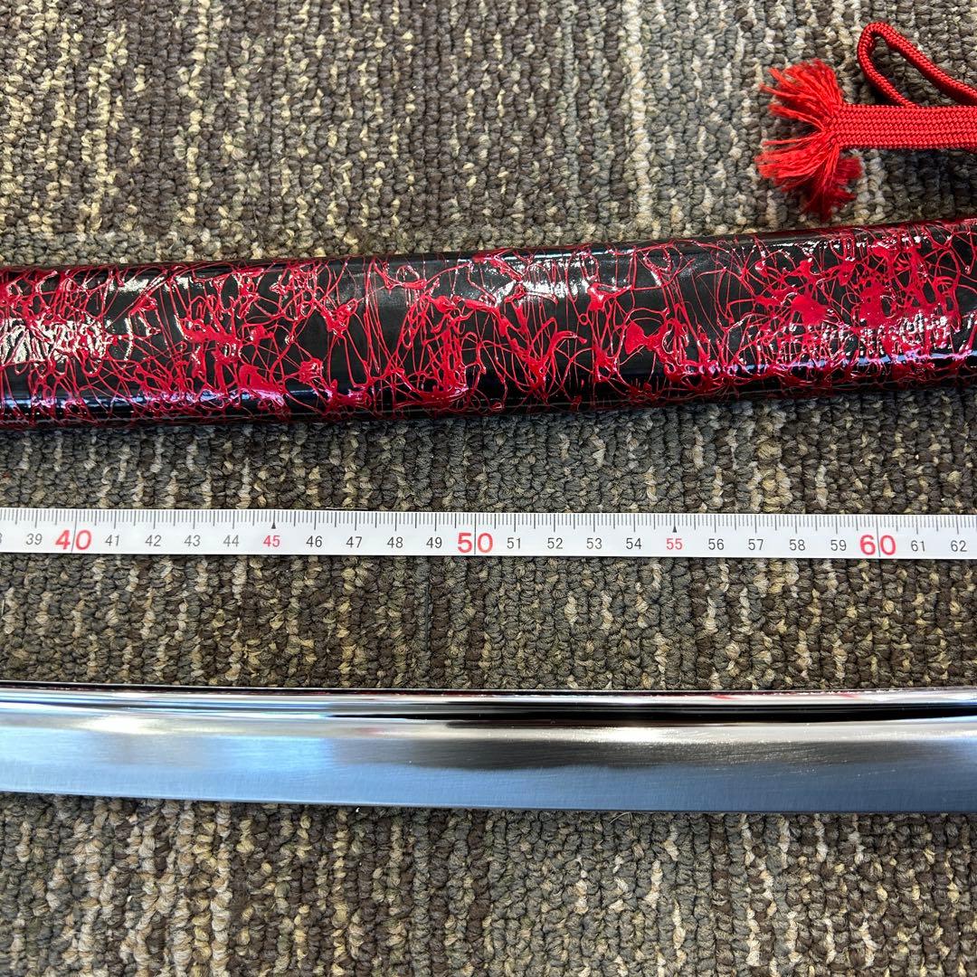 ジ*ム様 1113 模造刀 赤 レッド 約1m5cm アンティーク 美術品 舞踏