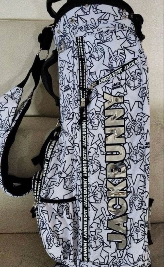 新品 ジャックバニー by パーリーゲイツ 限定 総柄 キャディバッグ ホワイト