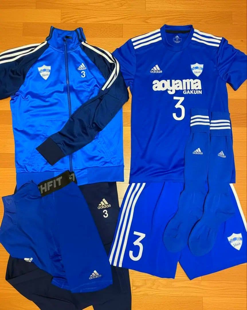 青山学院大学サッカー部　ユニフォーム　M ジャージ　セット販売　ブルー