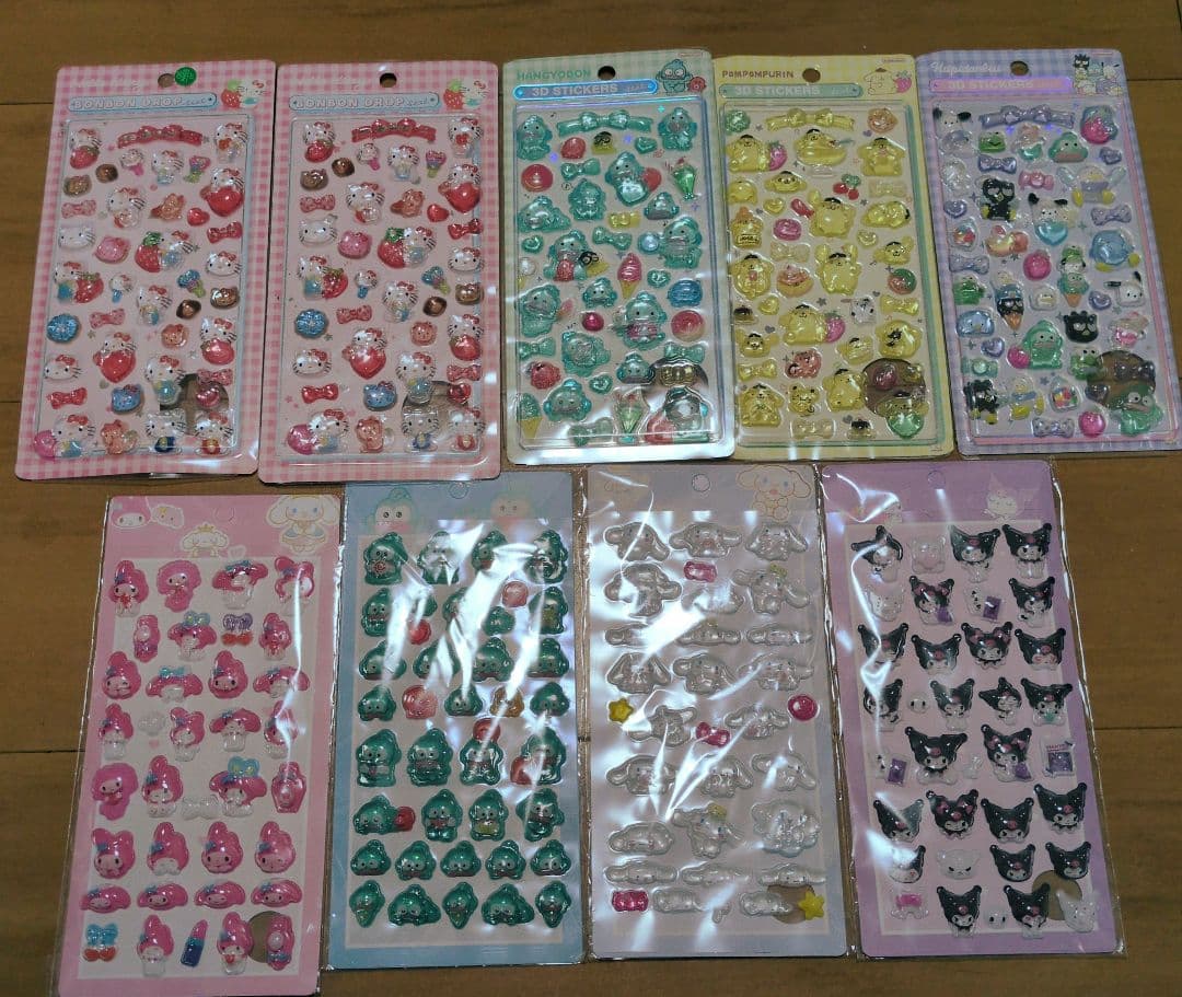 サンリオシール　ボンボンドロップシール　ぷっくりシール　 9シートセット