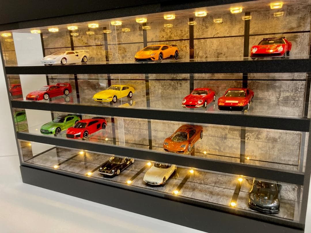 1/64展示40台可・エイジングウォール・4層式ディスプレーBOX/ネオジオラマ