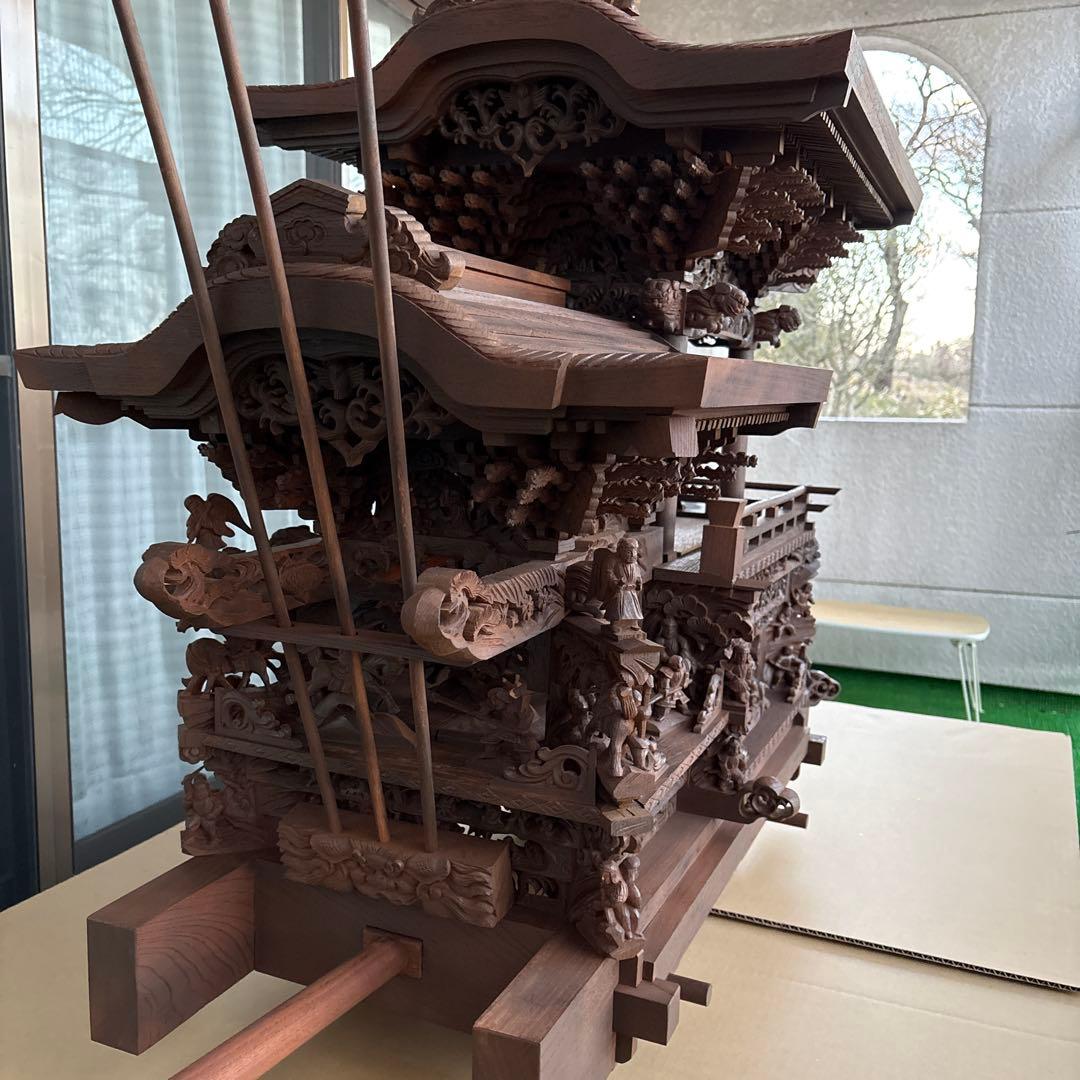 全国配送okです！だんじり自車　欅製　家宝級代物　画像更新！4分の１サイズ