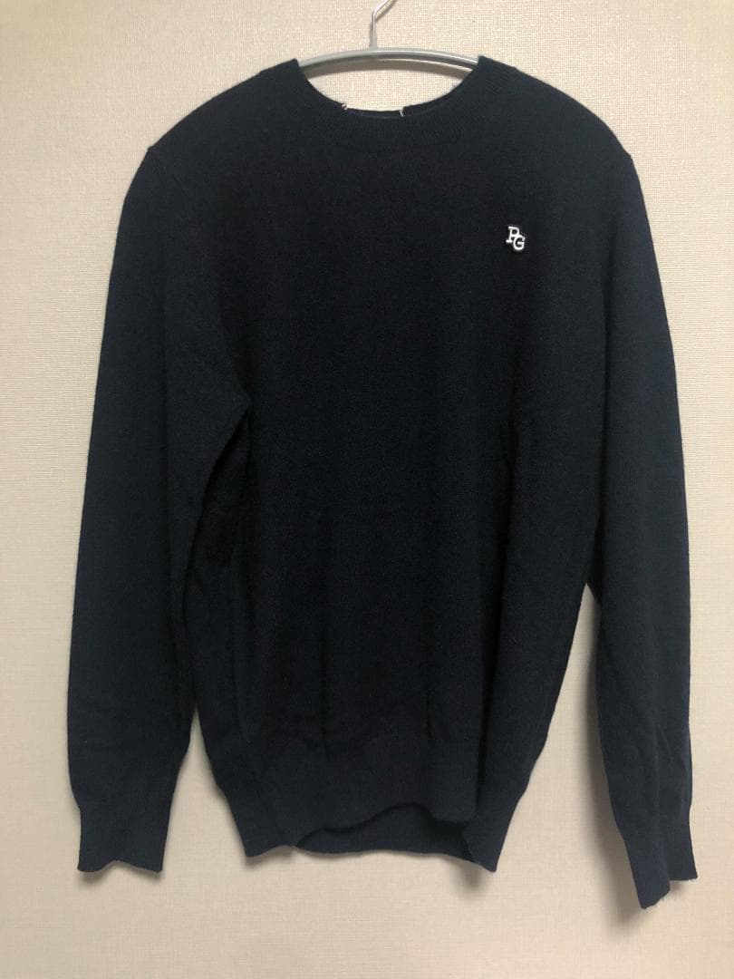 未使用 カシミヤ クルーネックニットセーター カシミヤ100% 4 M 濃紺