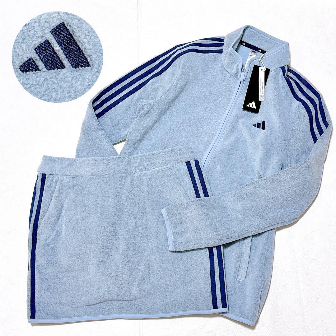 【新品】adidas アディダス　ゴルフウェア　セットアップ　レディースM 青