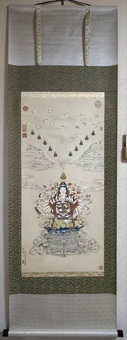 中国　清時代　丁観鵬　寶相観音圖　絹本　原色複製　◇検故宮博物館◇ 一鼎軒926