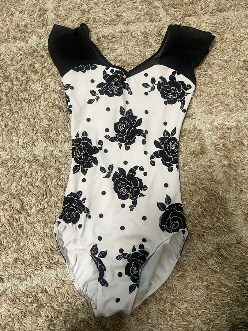 stina 黒いバラ 水玉模様 レオタード　M size