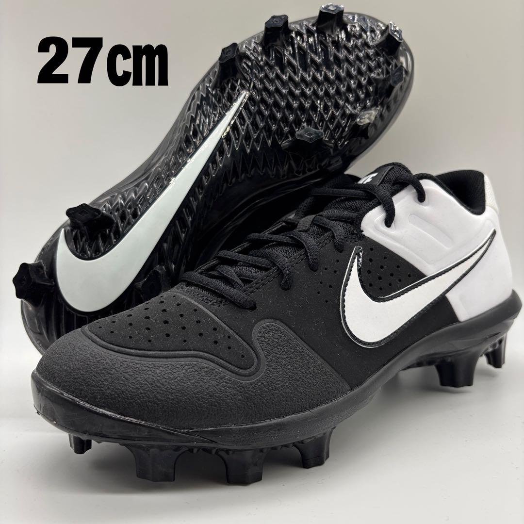 NIKE 野球 スパイク ポイント ホワイト ブラック 白 黒 27㎝ 軽量