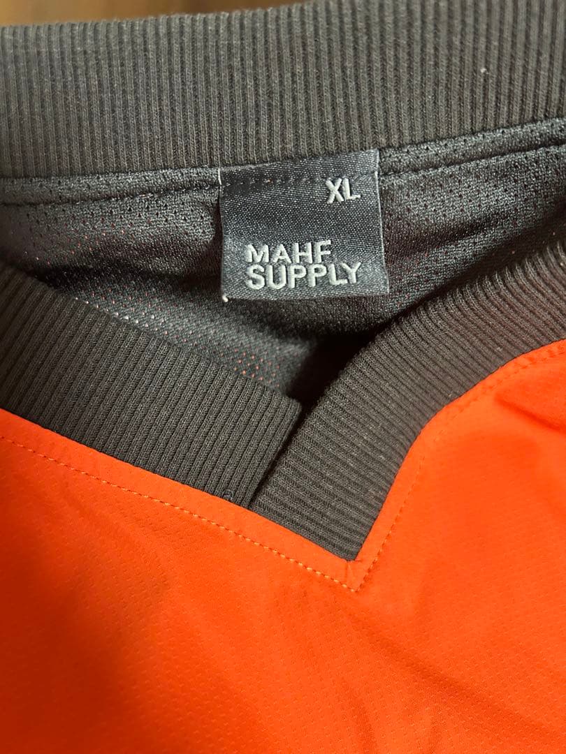 MAHF SUPPLY サイズXL オレンジ Vネックスノーボードウェア