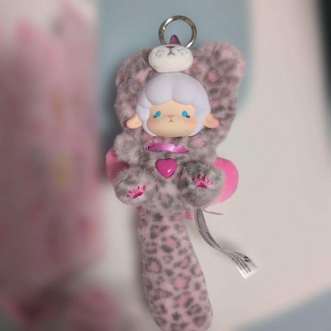 TOP TOY ギュンギュンラム ピンクヒョウ柄 ぬいぐるみ ストラップ 巻巻羊